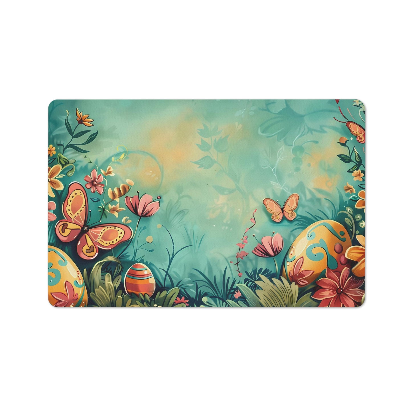 Floor Mat ( Easter Eggs Classic Look With Butterfly's )