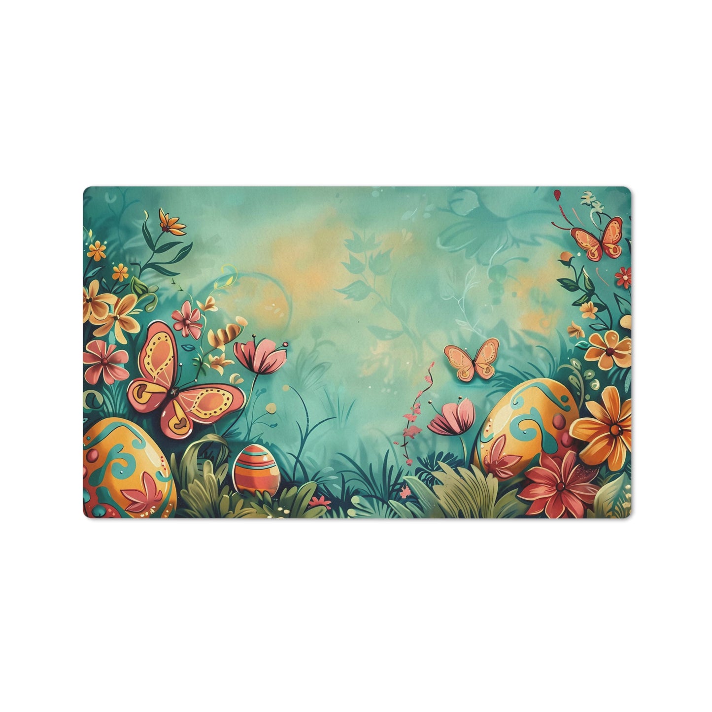 Floor Mat ( Easter Eggs Classic Look With Butterfly's )