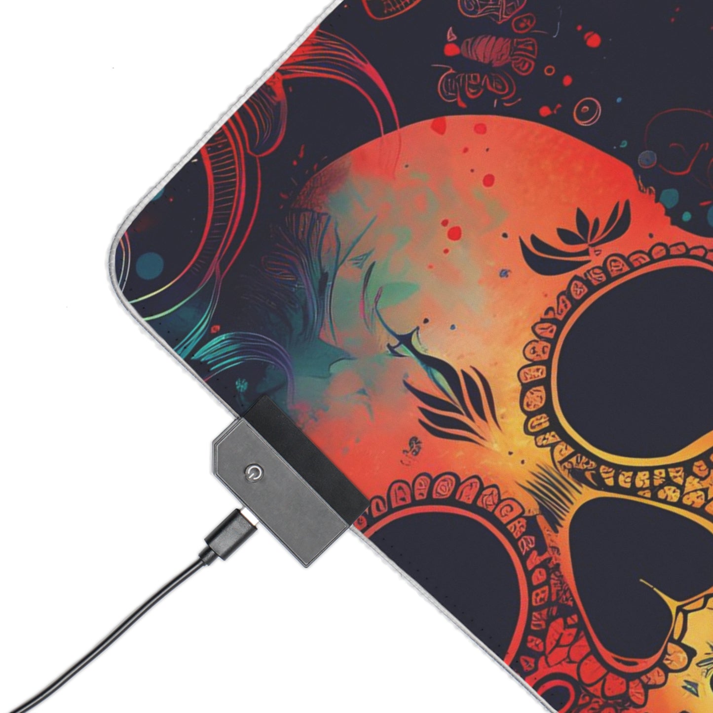 RGB Gaming/Office Mouse Pad ( Halloween Orange Skulls )