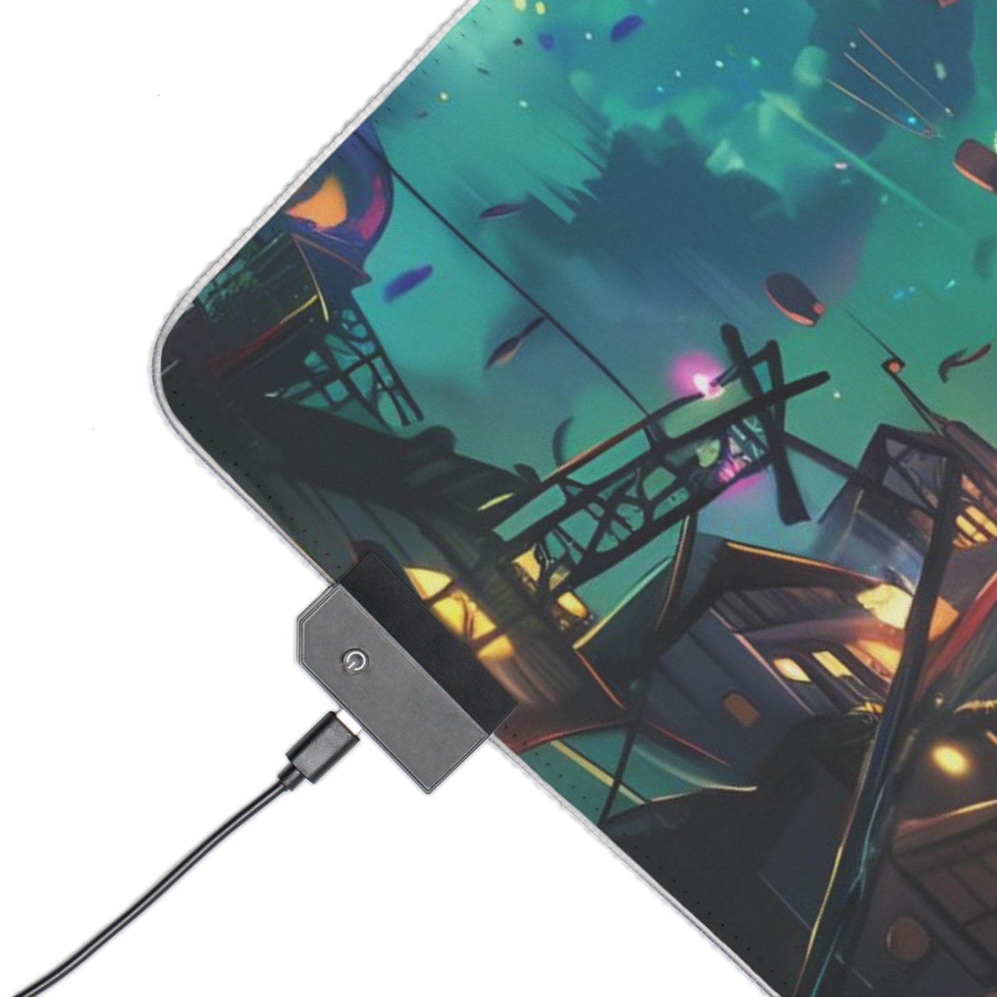 RGB Gaming Mouse Pad ( Girl Looking At A Magical City)