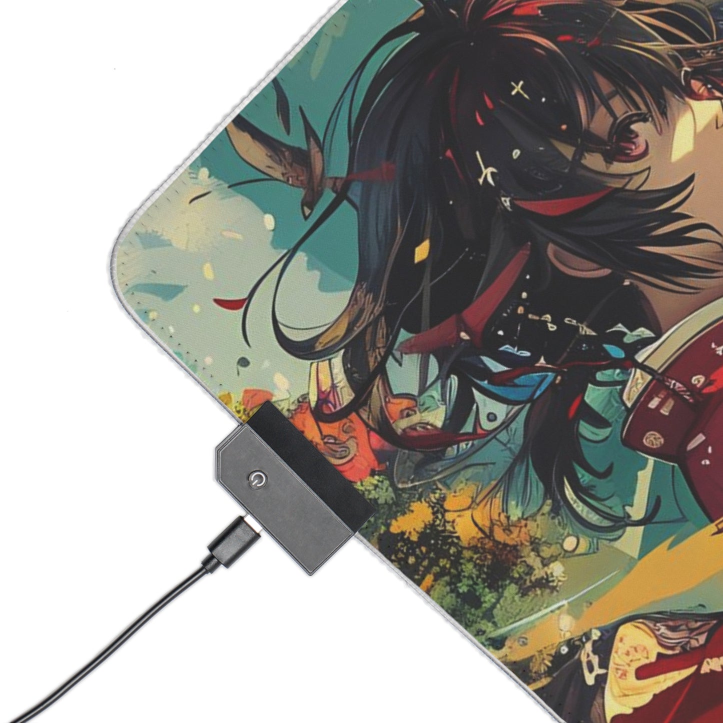 RGB Gaming Mouse Pad ( Anime Girl Abstract Background )