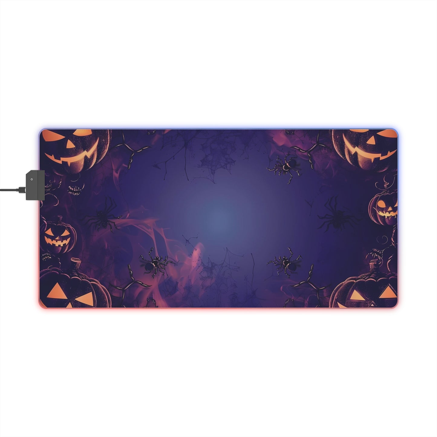 RGB Gaming/Office Mouse Pad ( Halloween Pumpkins & Spiders )