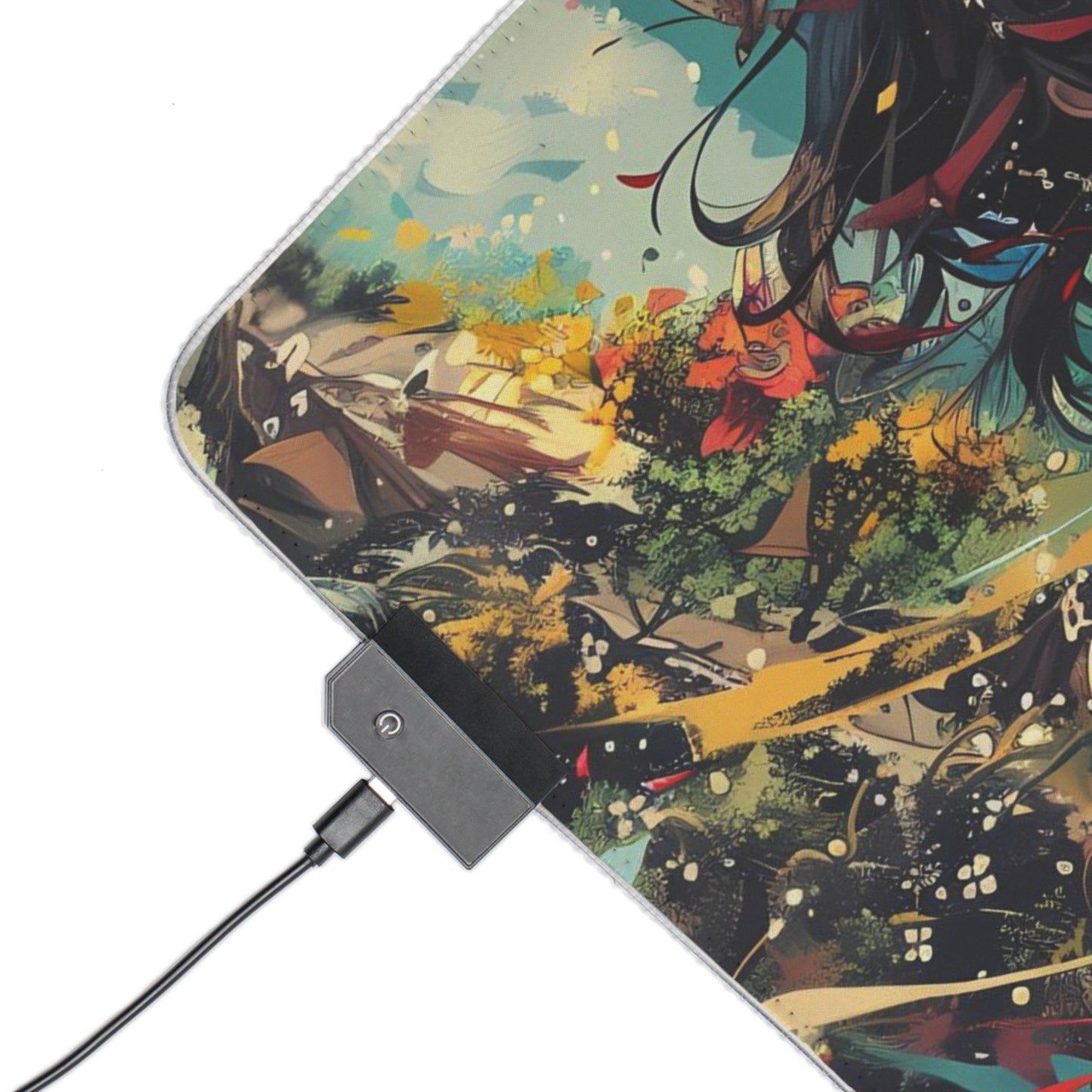 RGB Gaming Mouse Pad ( Anime Girl Abstract Background )