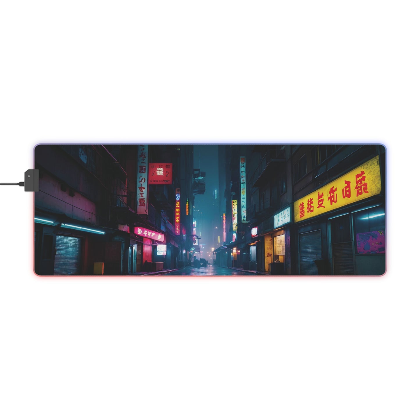 RGB Gaming Mouse Pad (Night Street Aesthetics)