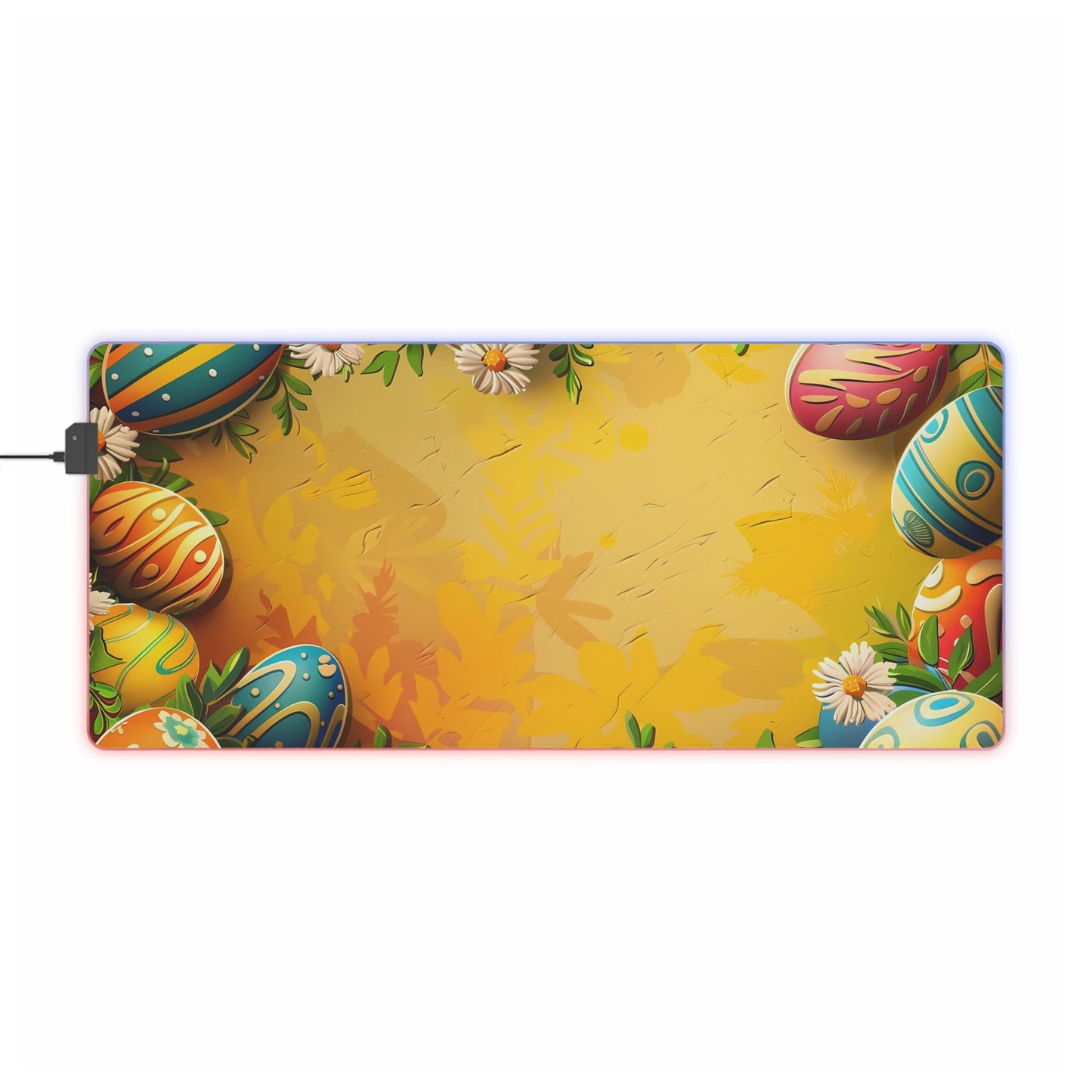 RGB Gaming/Office Mouse Pad ( Easter Eggs With Flowers )