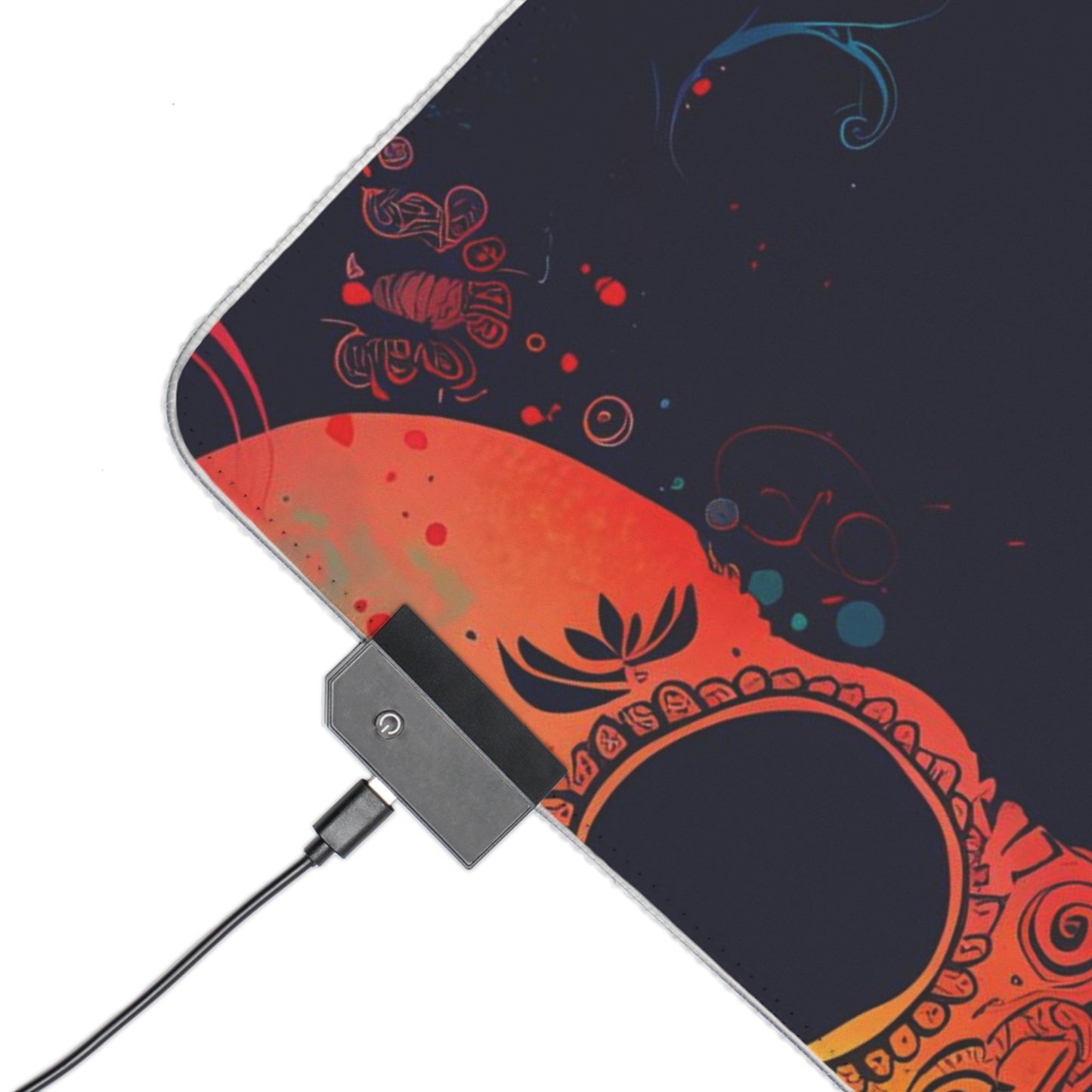 RGB Gaming/Office Mouse Pad ( Halloween Orange Skulls )