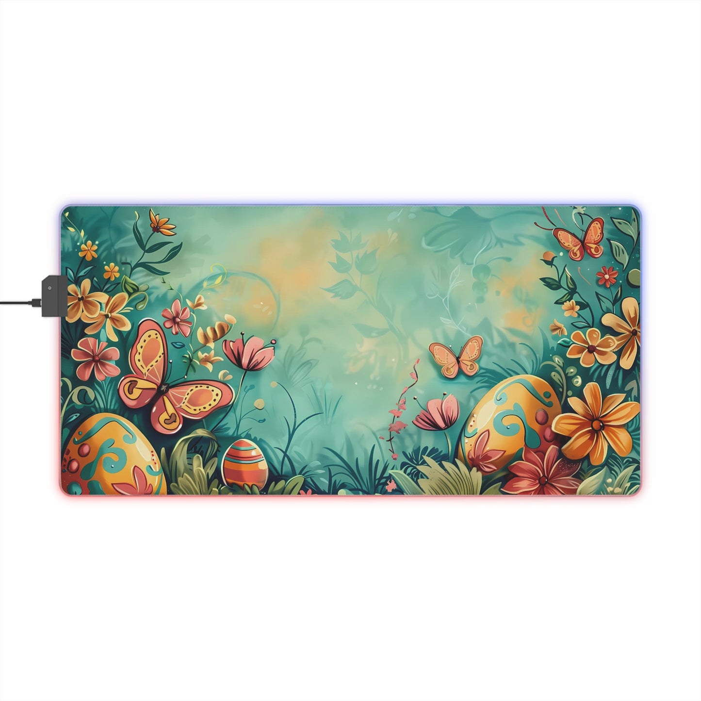 RGB Gaming/Office Mouse Pad ( Easter Eggs Classic Look With Butterfly's )