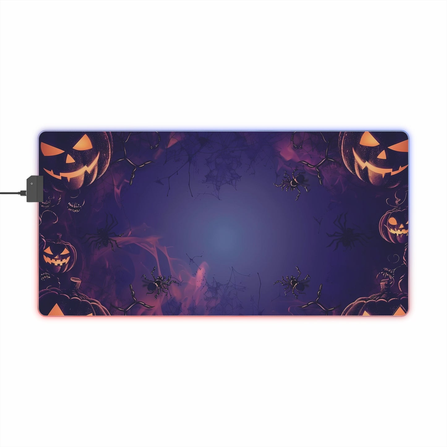 RGB Gaming/Office Mouse Pad ( Halloween Pumpkins & Spiders )