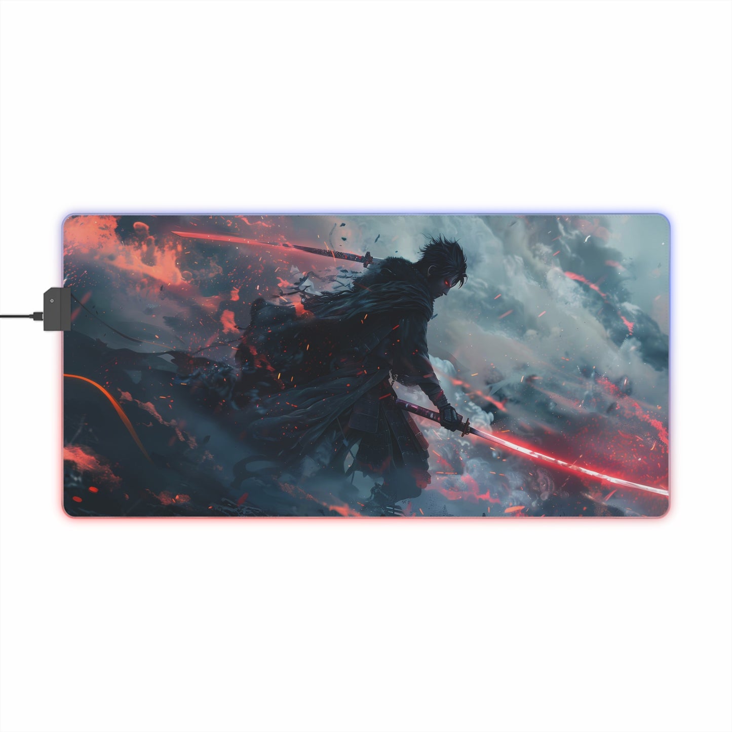 RGB Gaming Mouse Pad ( Nice Katana Effect With Samurai)