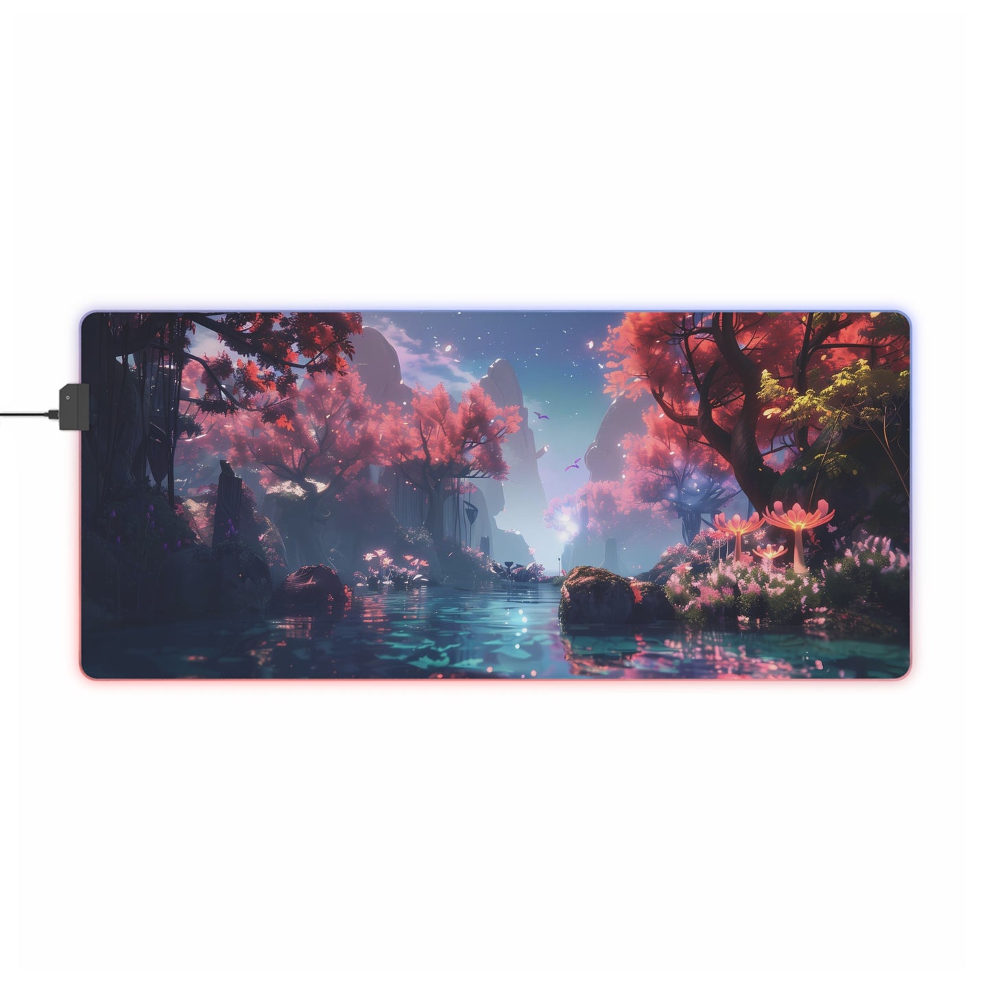 RGB Gaming Mouse Pad (Relaxing Purple Fantasy World)