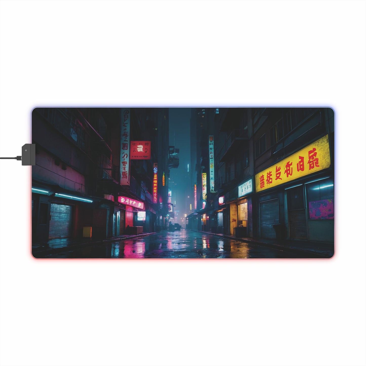 RGB Gaming Mouse Pad (Night Street Aesthetics)