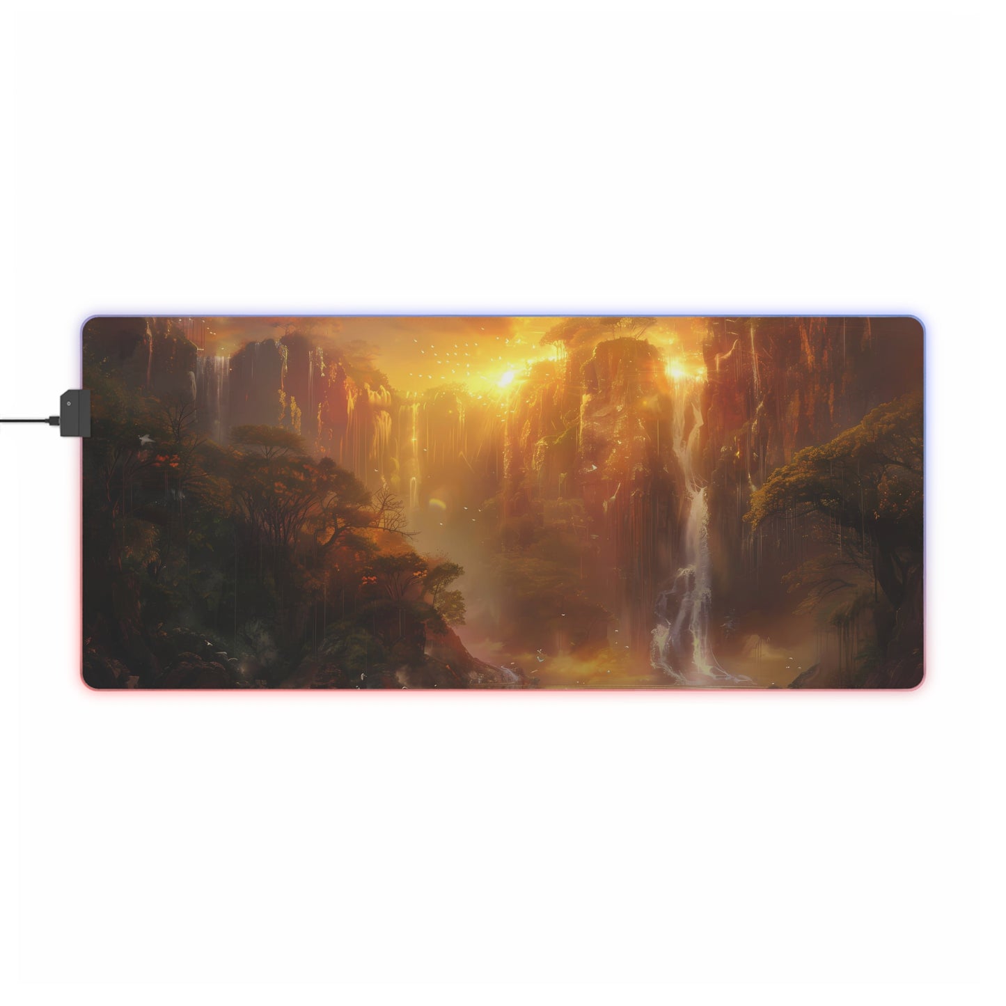 RGB Gaming Mouse Pad ( Amazing Forest With Sunset )