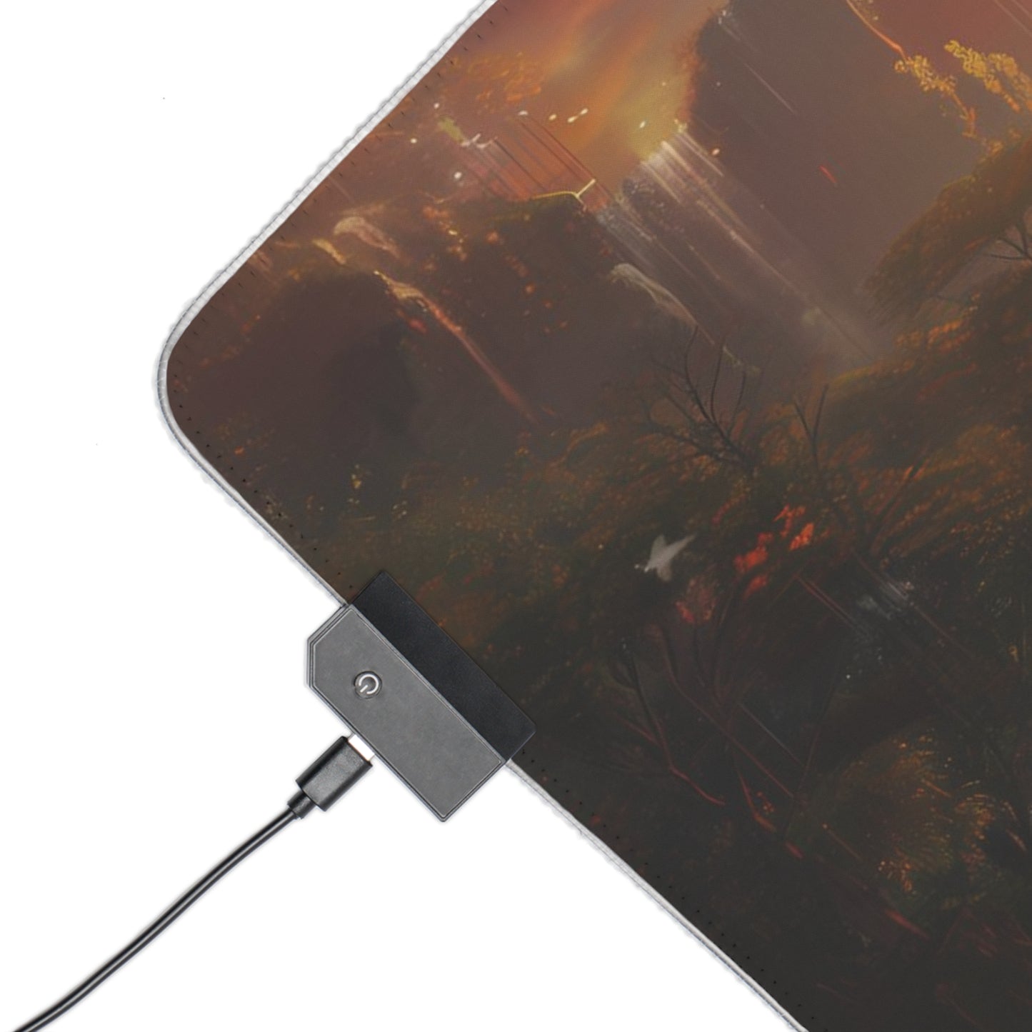 RGB Gaming Mouse Pad ( Amazing Forest With Sunset )