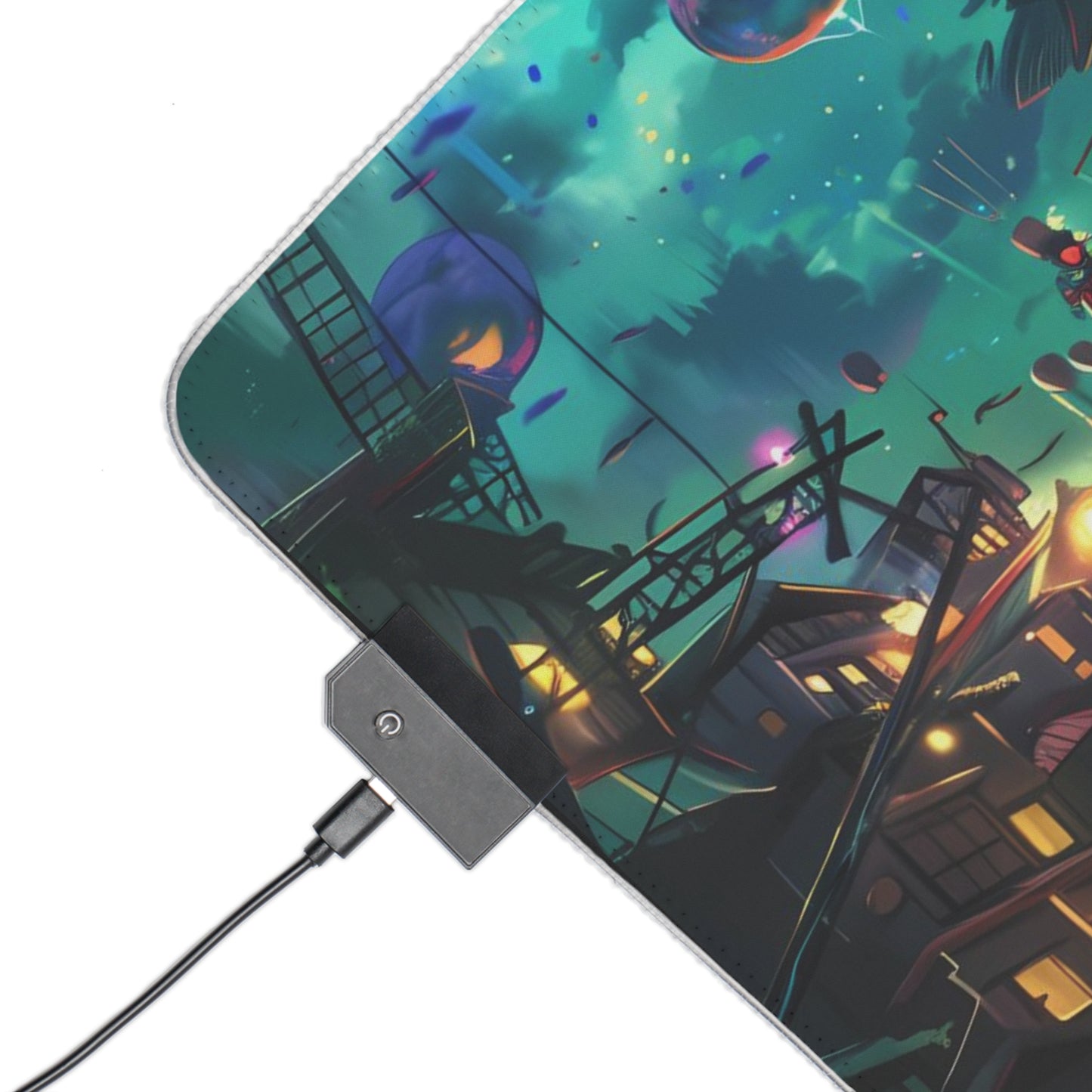 RGB Gaming Mouse Pad ( Girl Looking At A Magical City)