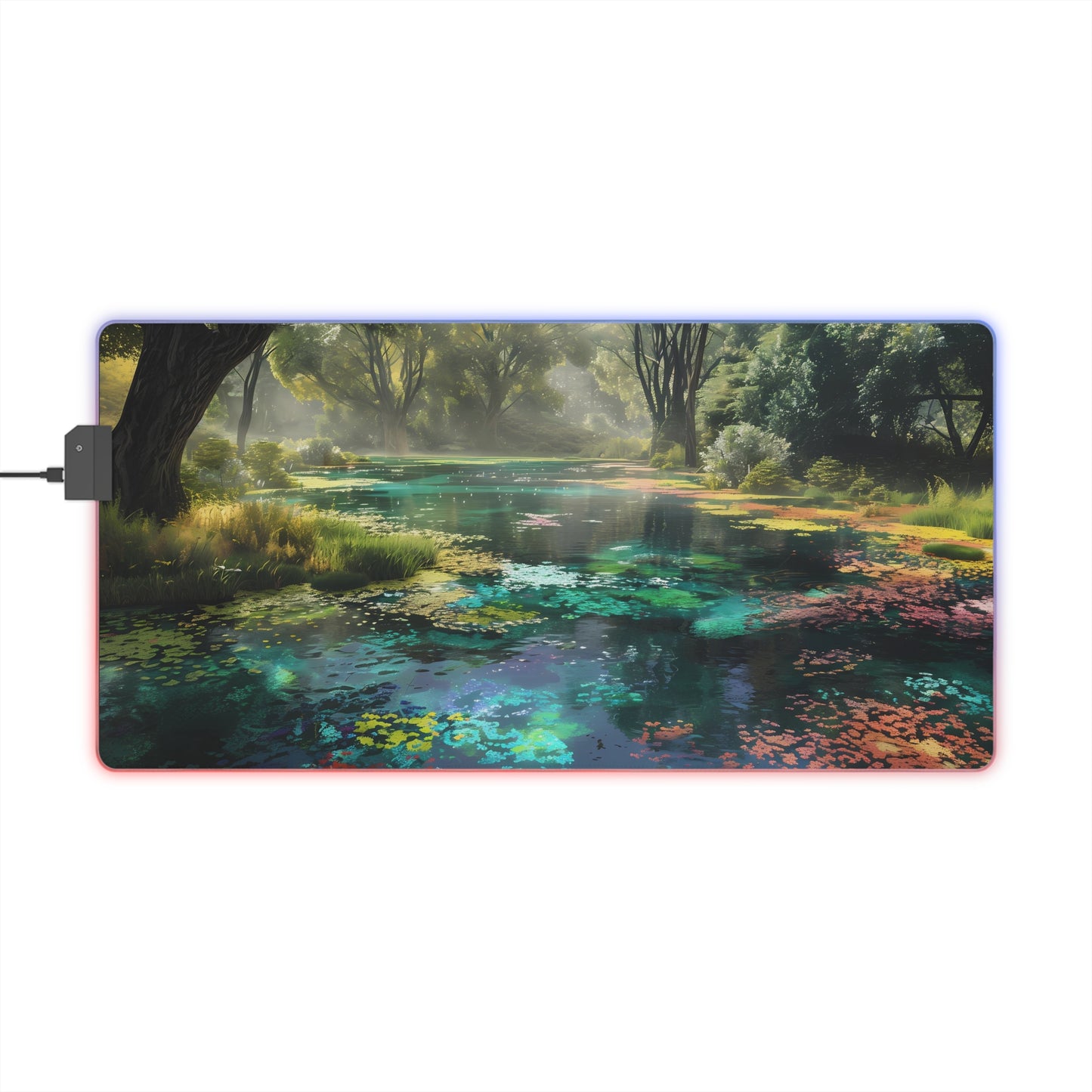 RGB Gaming Mouse Pad ( Calming Forest With Lake)