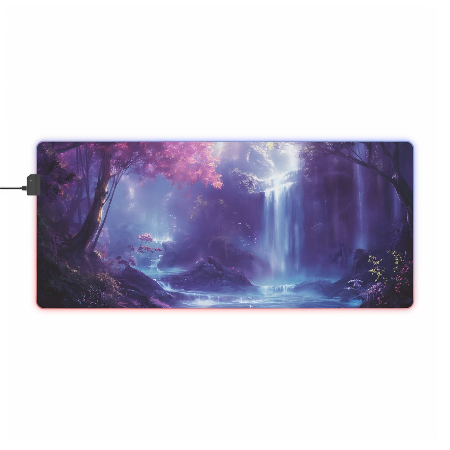RGB Gaming Mouse Pad (Purple Fantasy Nature)
