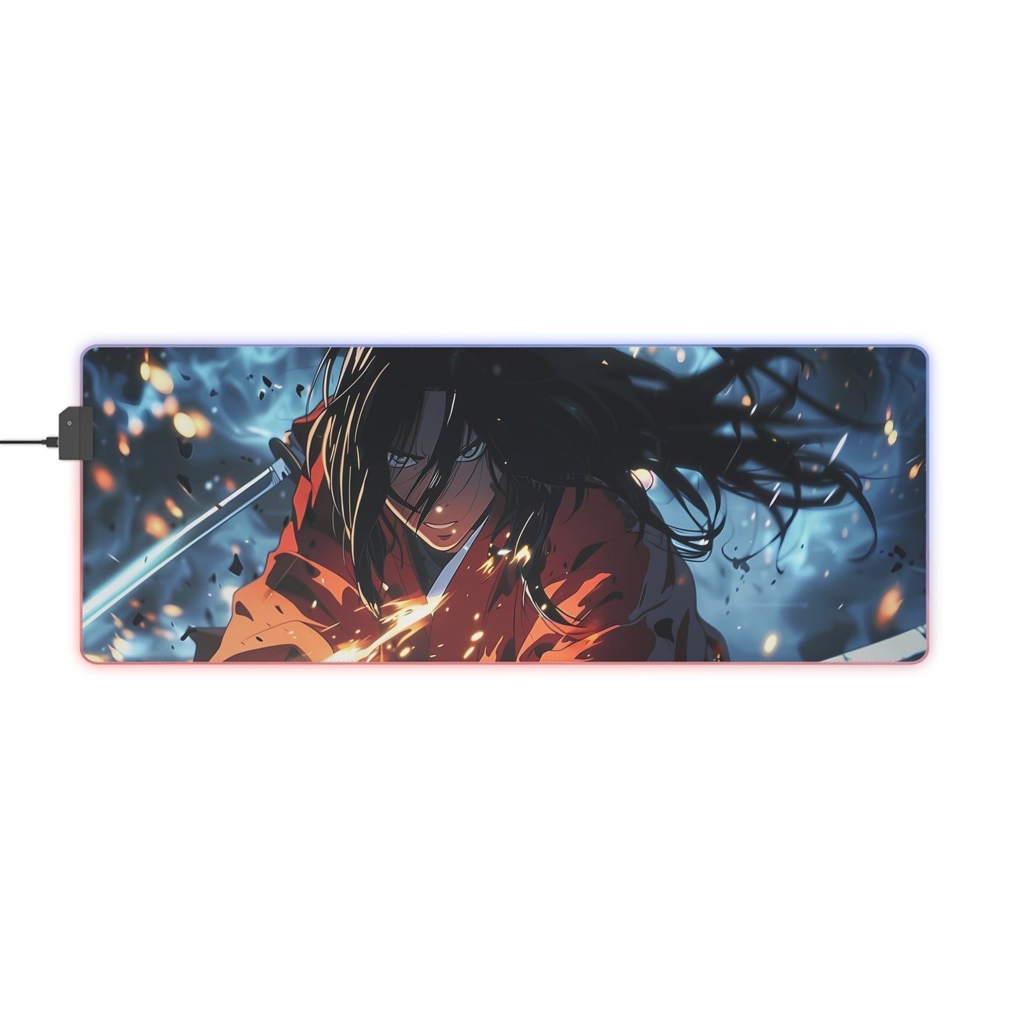 RGB Gaming Mouse Pad ( Samurai Katana Hidden Behind Strange Attack )