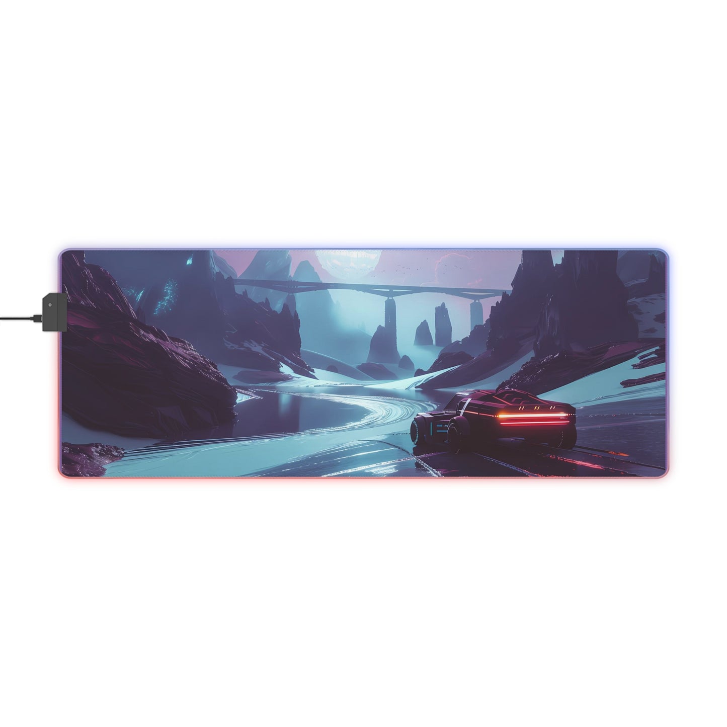 RGB Gaming Mouse Pad (Virtual World With Sci-Fi Car)