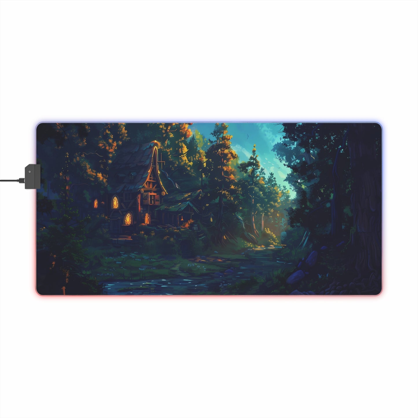RGB Gaming Mouse Pad ( House In Forest)