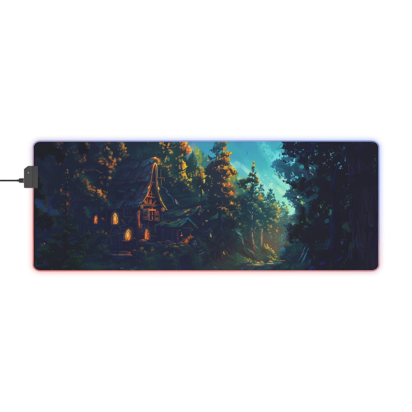 RGB Gaming Mouse Pad ( House In Forest)