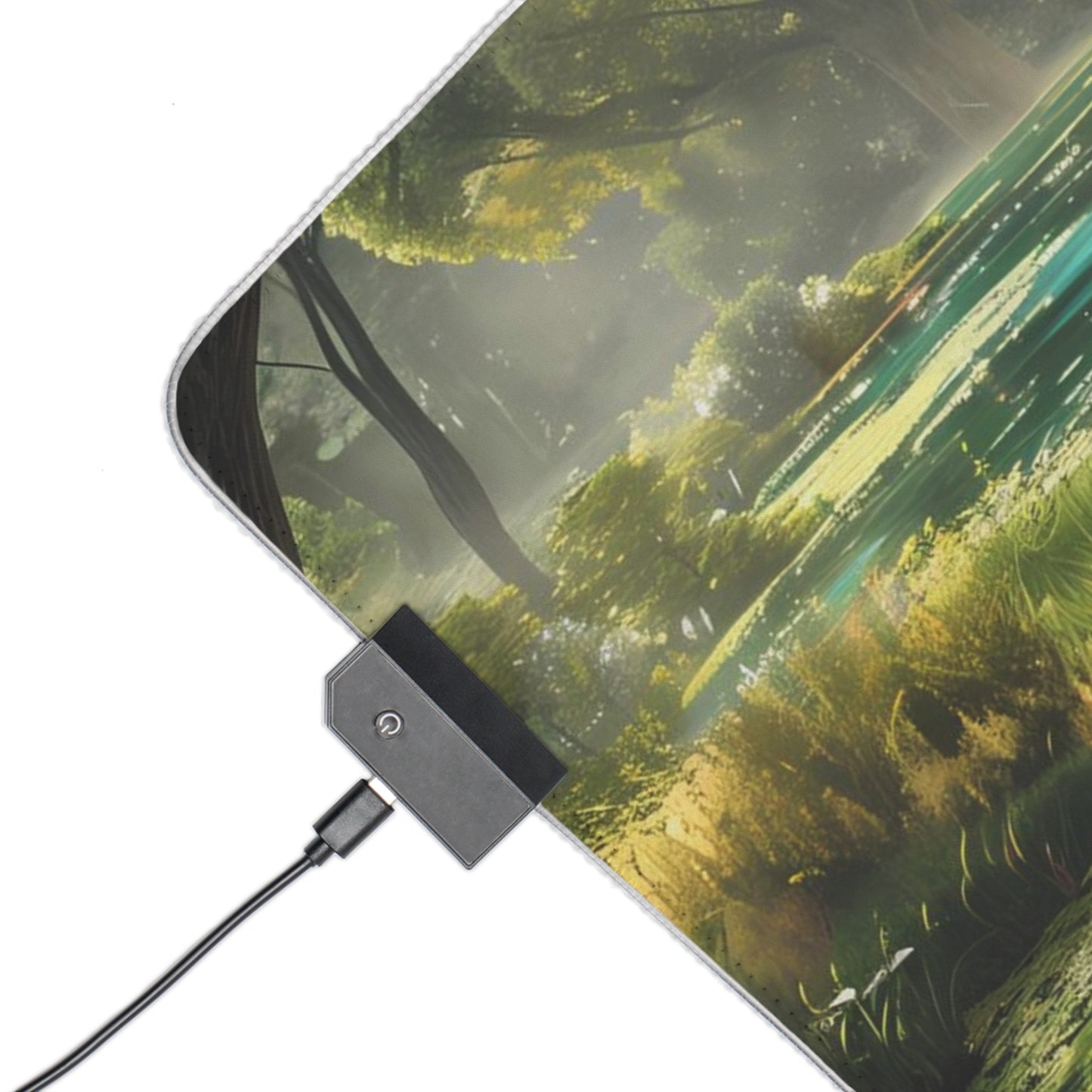 RGB Gaming Mouse Pad ( Calming Forest With Lake)