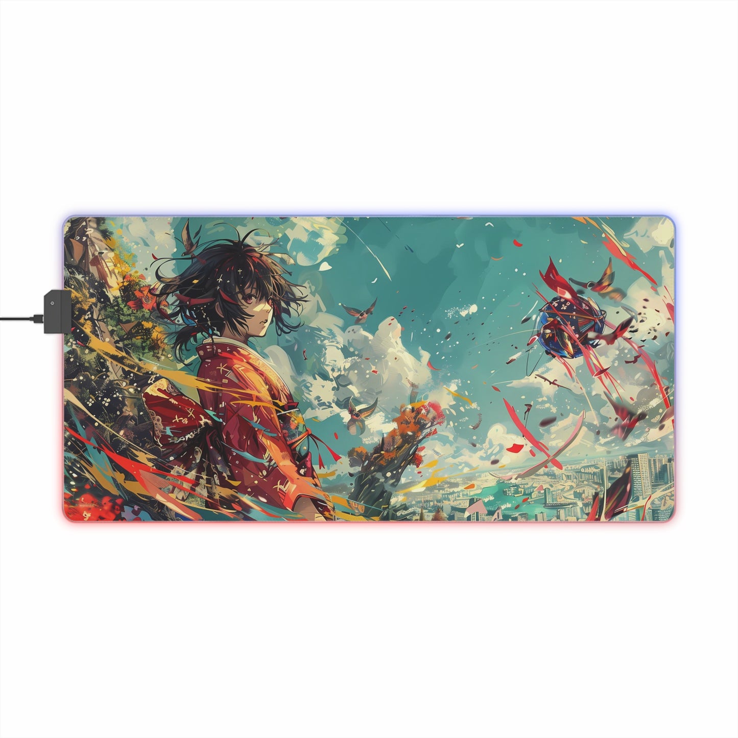 RGB Gaming Mouse Pad ( Anime Girl Abstract Background )