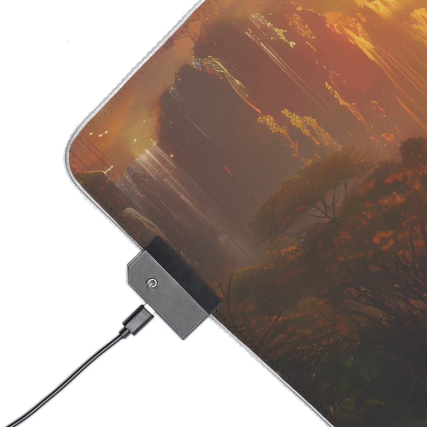 RGB Gaming Mouse Pad ( Amazing Forest With Sunset )