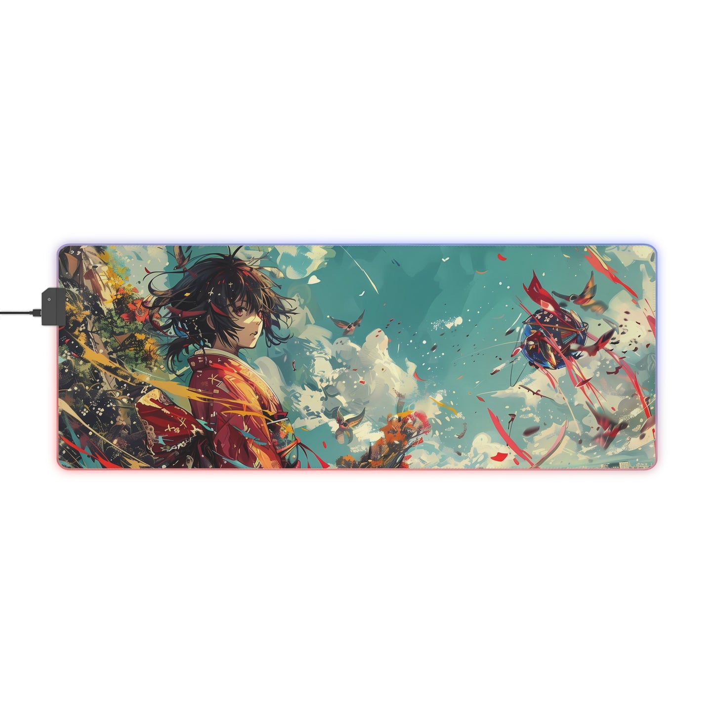 RGB Gaming Mouse Pad ( Anime Girl Abstract Background )