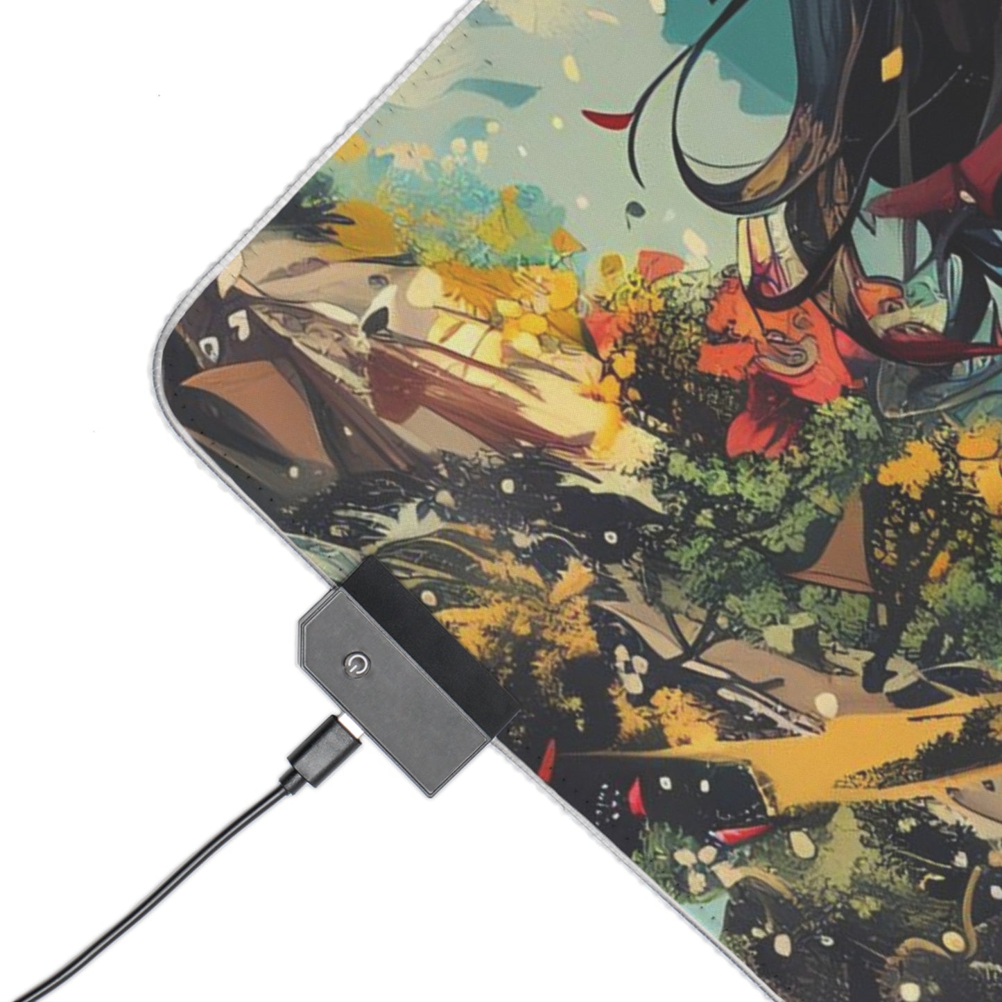 RGB Gaming Mouse Pad ( Anime Girl Abstract Background )