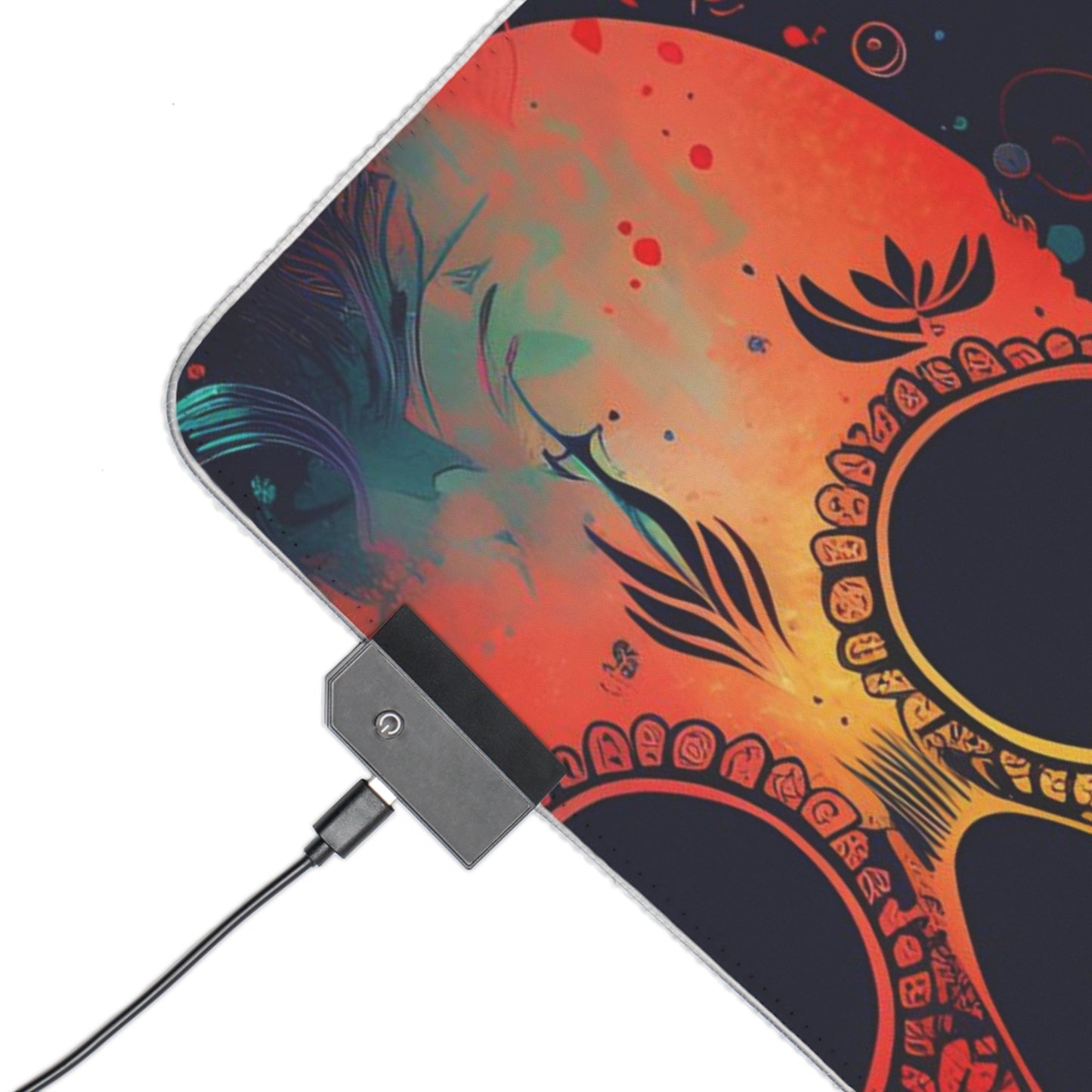 RGB Gaming/Office Mouse Pad ( Halloween Orange Skulls )