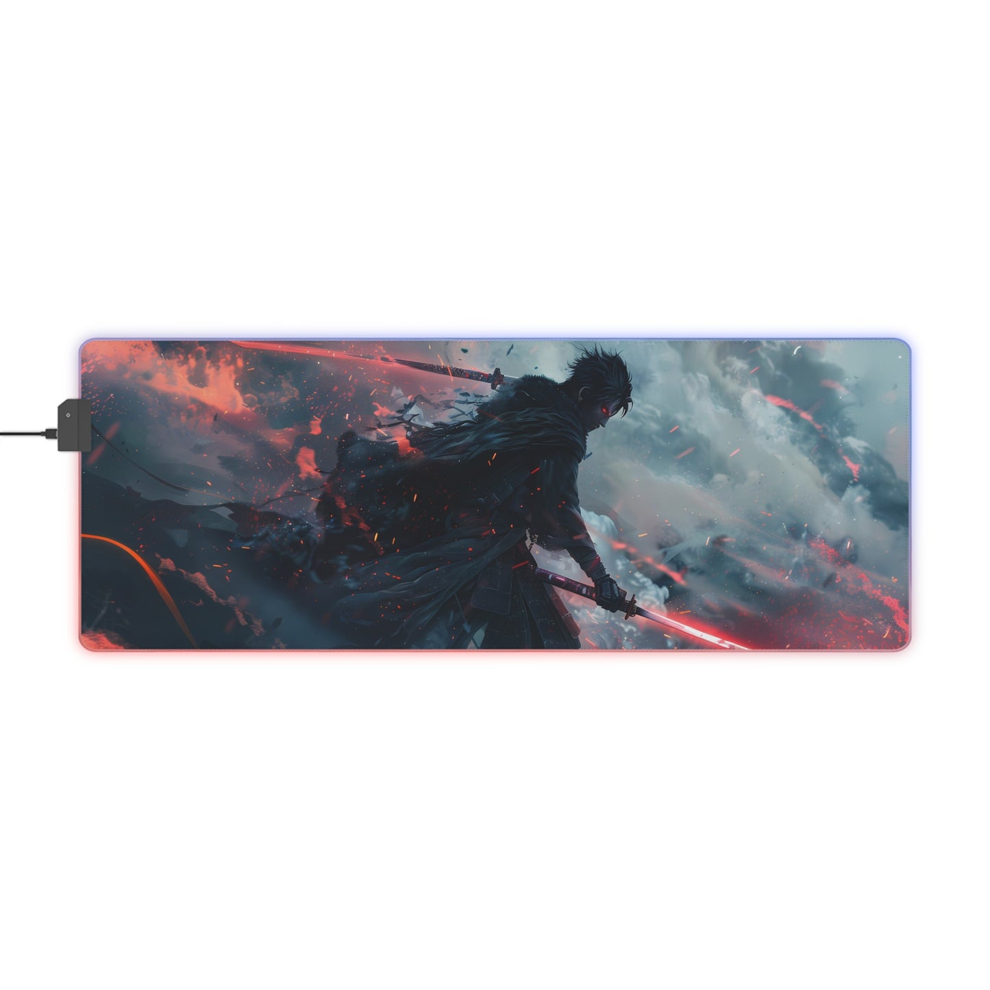RGB Gaming Mouse Pad ( Nice Katana Effect With Samurai)