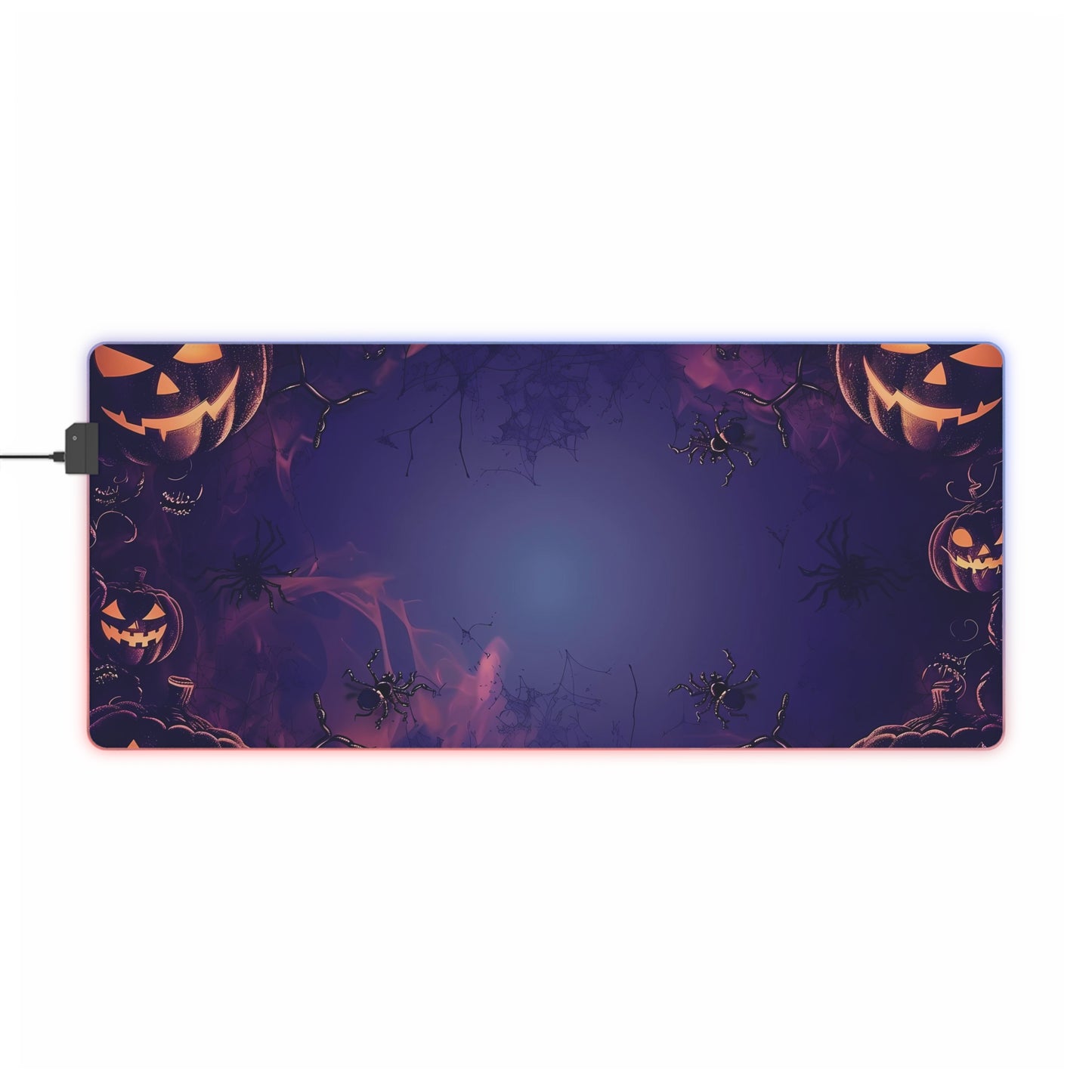 RGB Gaming/Office Mouse Pad ( Halloween Pumpkins & Spiders )