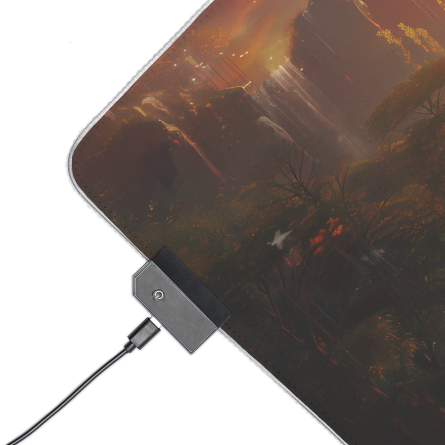 RGB Gaming Mouse Pad ( Amazing Forest With Sunset )