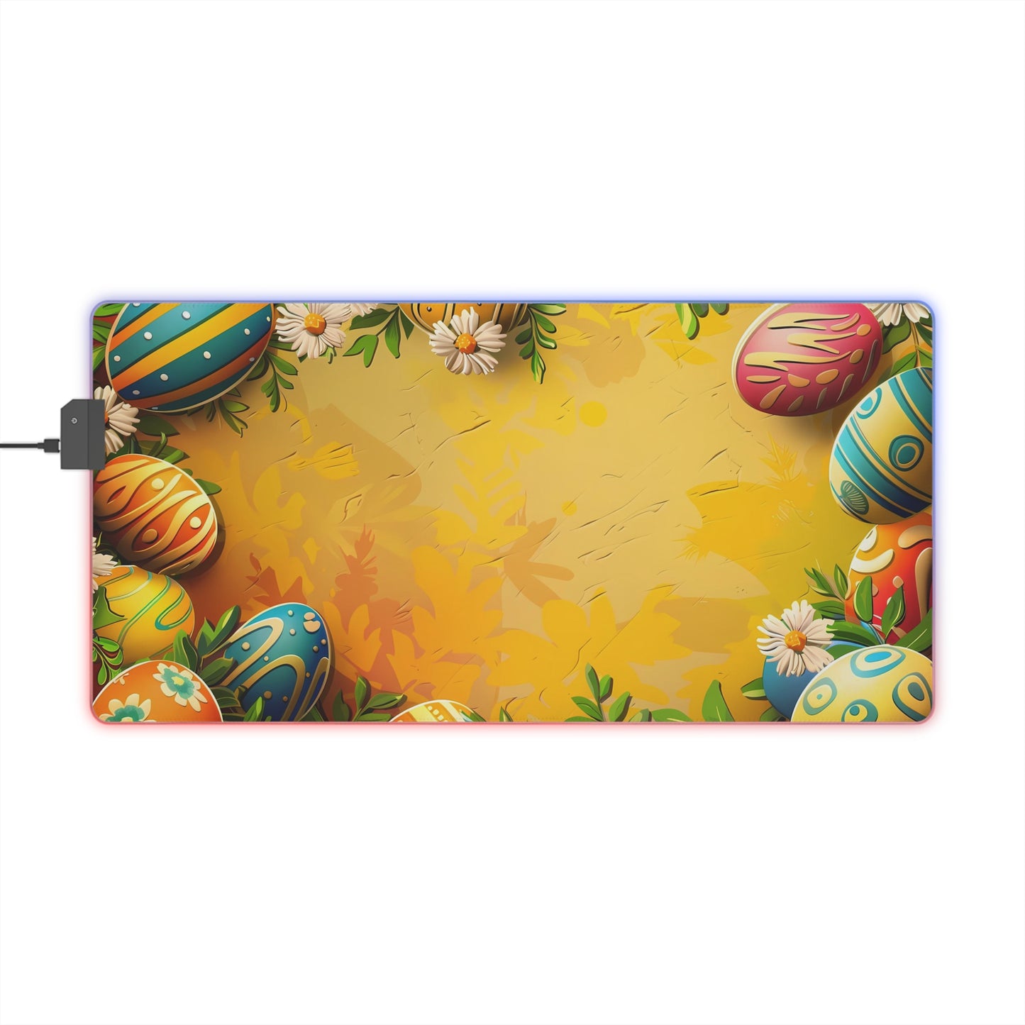RGB Gaming/Office Mouse Pad ( Easter Eggs With Flowers )
