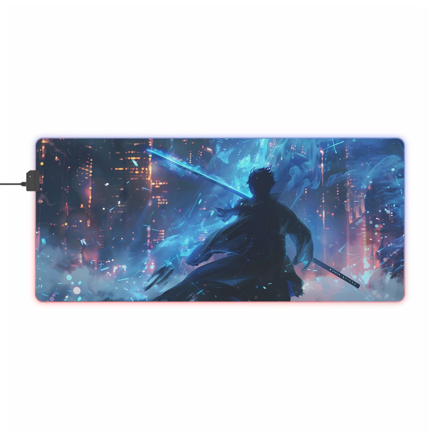 RGB Gaming Mouse Pad ( Ghost Samurai Energy )