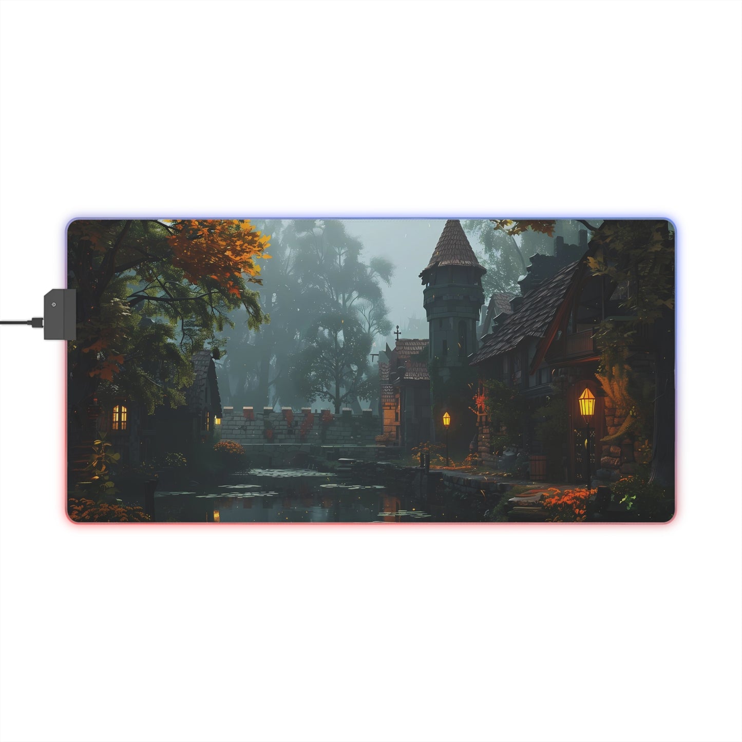 RGB Gaming Mouse Pad ( Peaceful Castle Garden )