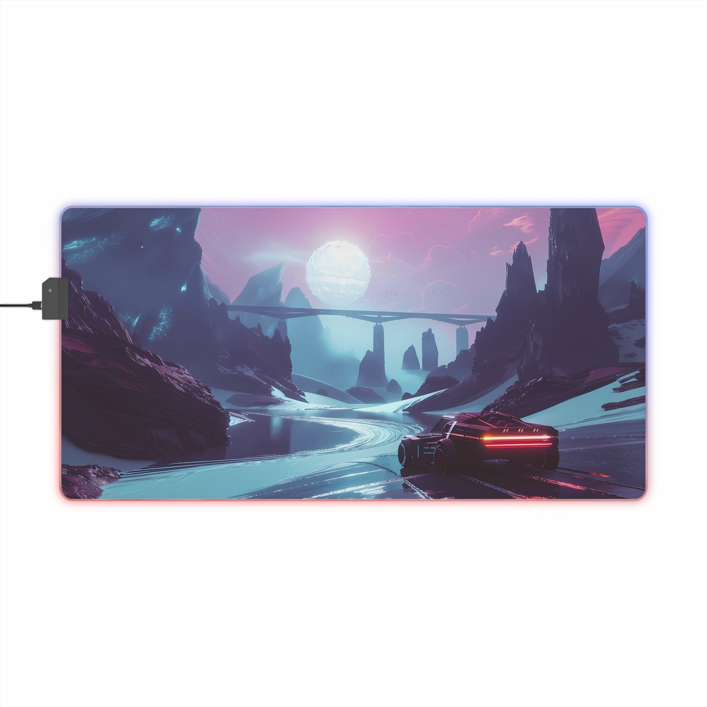 RGB Gaming Mouse Pad (Virtual World With Sci-Fi Car)