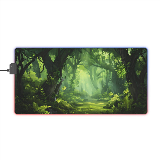 RGB Gaming Mouse Pad ( Relaxing Jungle With Sunlight )