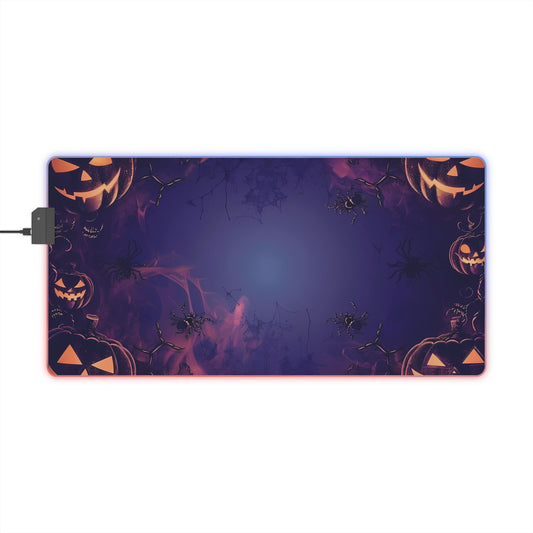 RGB Gaming/Office Mouse Pad (  Halloween Pumpkins & Spiders )