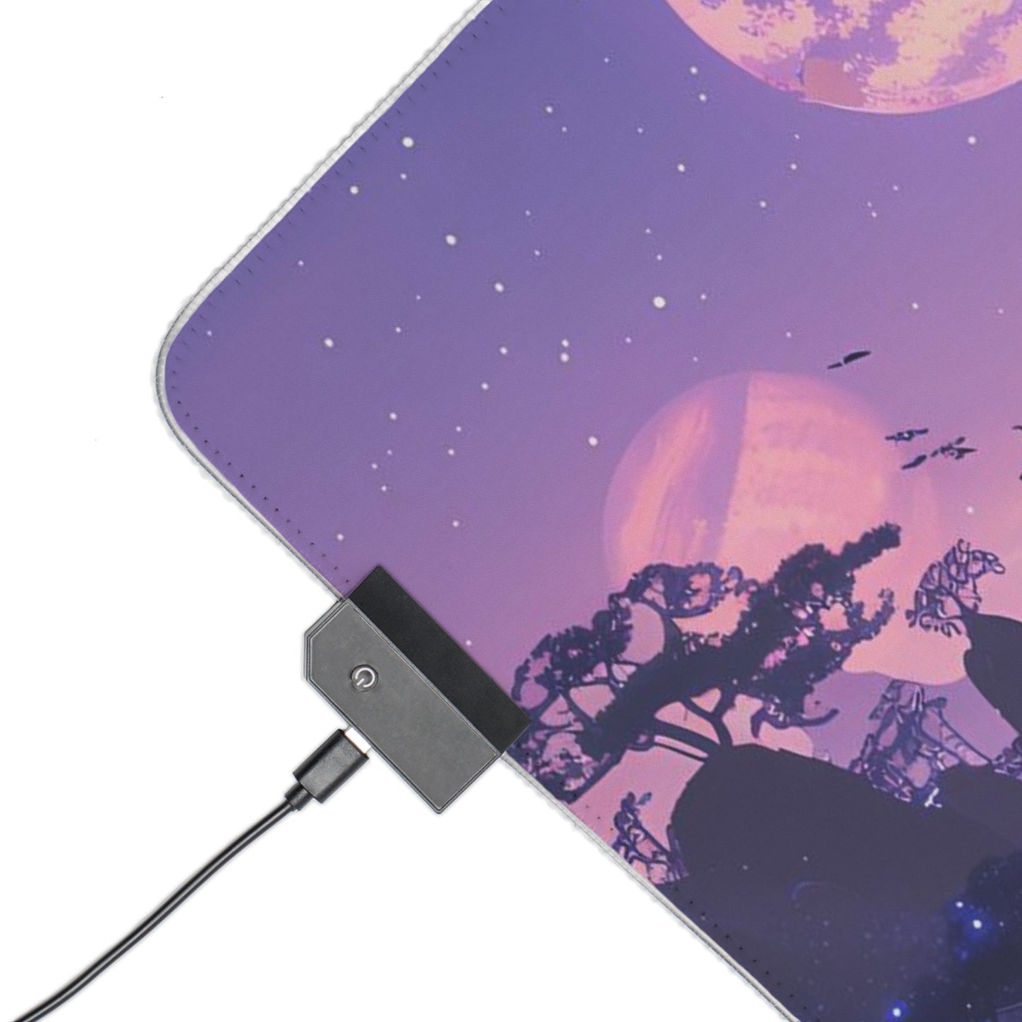 RGB Gaming Mouse Pad ( Purple Planet Environment With Moon)