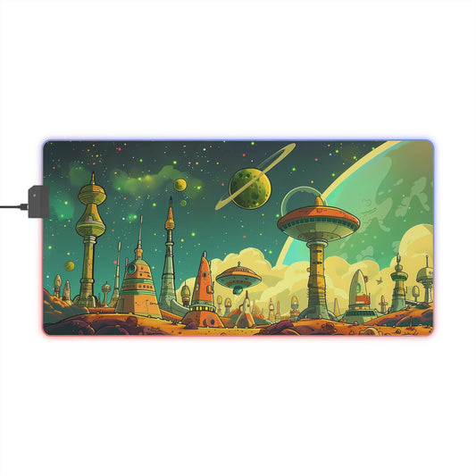 RGB Gaming Mouse Pad ( Alien Planet With Buildings )