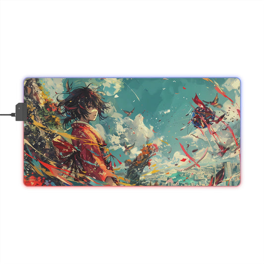 RGB Gaming Mouse Pad ( Anime Girl Abstract Background )
