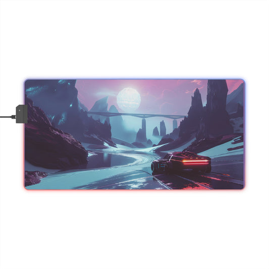 RGB Gaming Mouse Pad (Virtual World With Sci-Fi Car)