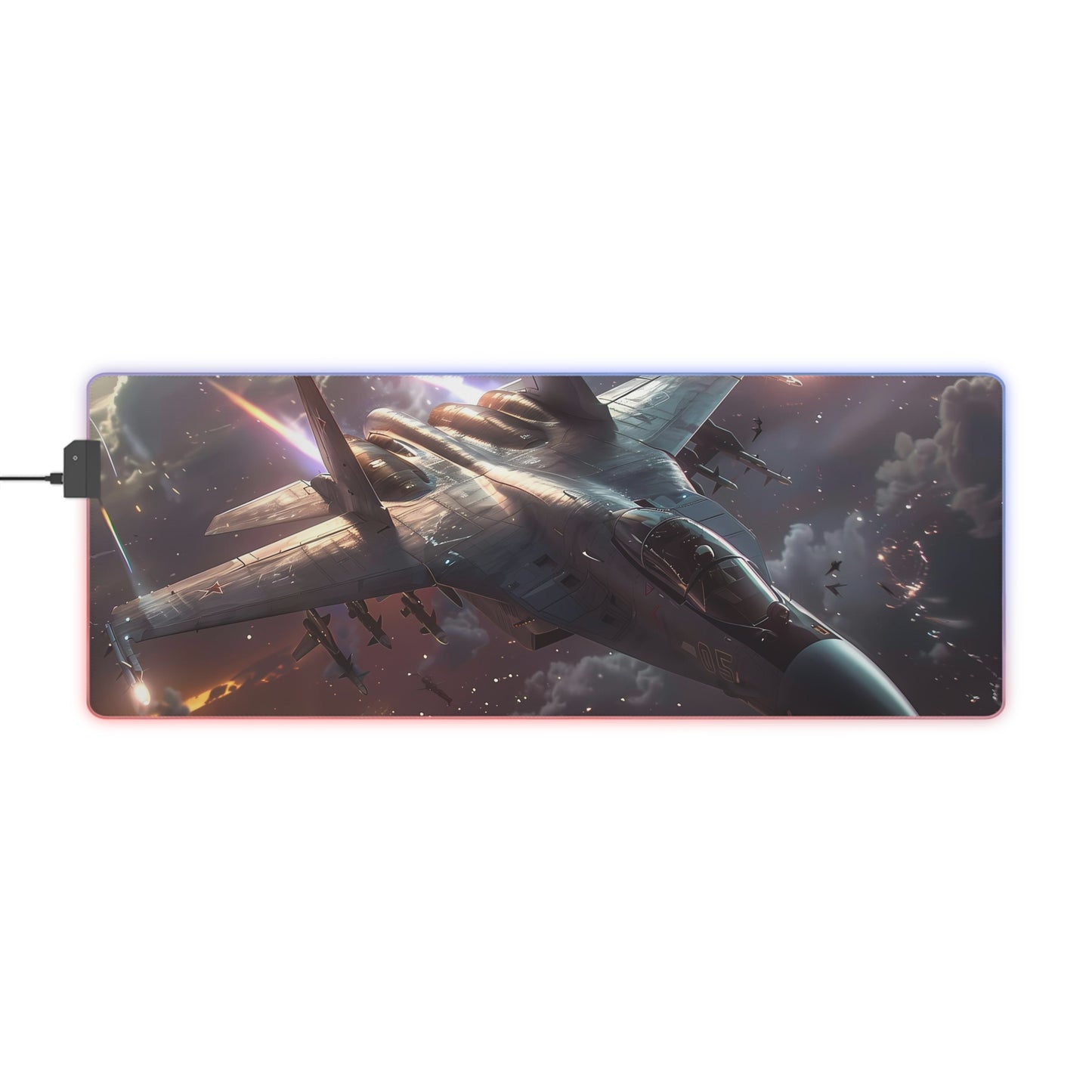 RGB Gaming Mouse Pad ( Fighter Jet In Sky )