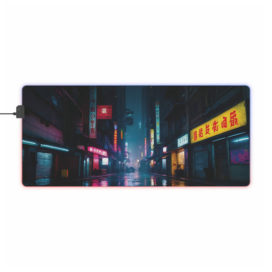 RGB Gaming Mouse Pad (Night Street Aesthetics)