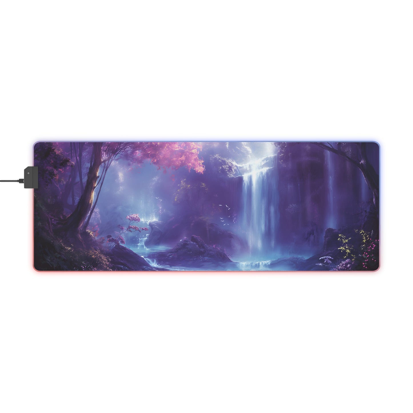 RGB Gaming Mouse Pad (Purple Fantasy Nature)