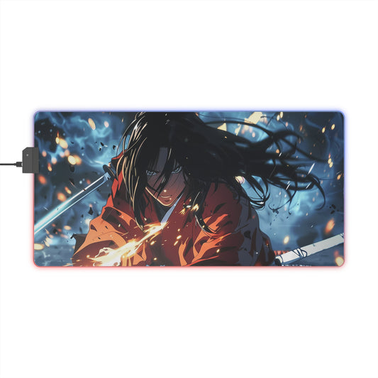 RGB Gaming Mouse Pad ( Samurai Katana Hidden Behind Strange Attack )