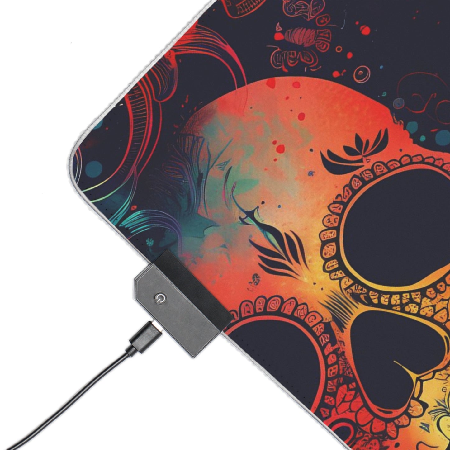 RGB Gaming/Office Mouse Pad ( Halloween Orange Skulls )