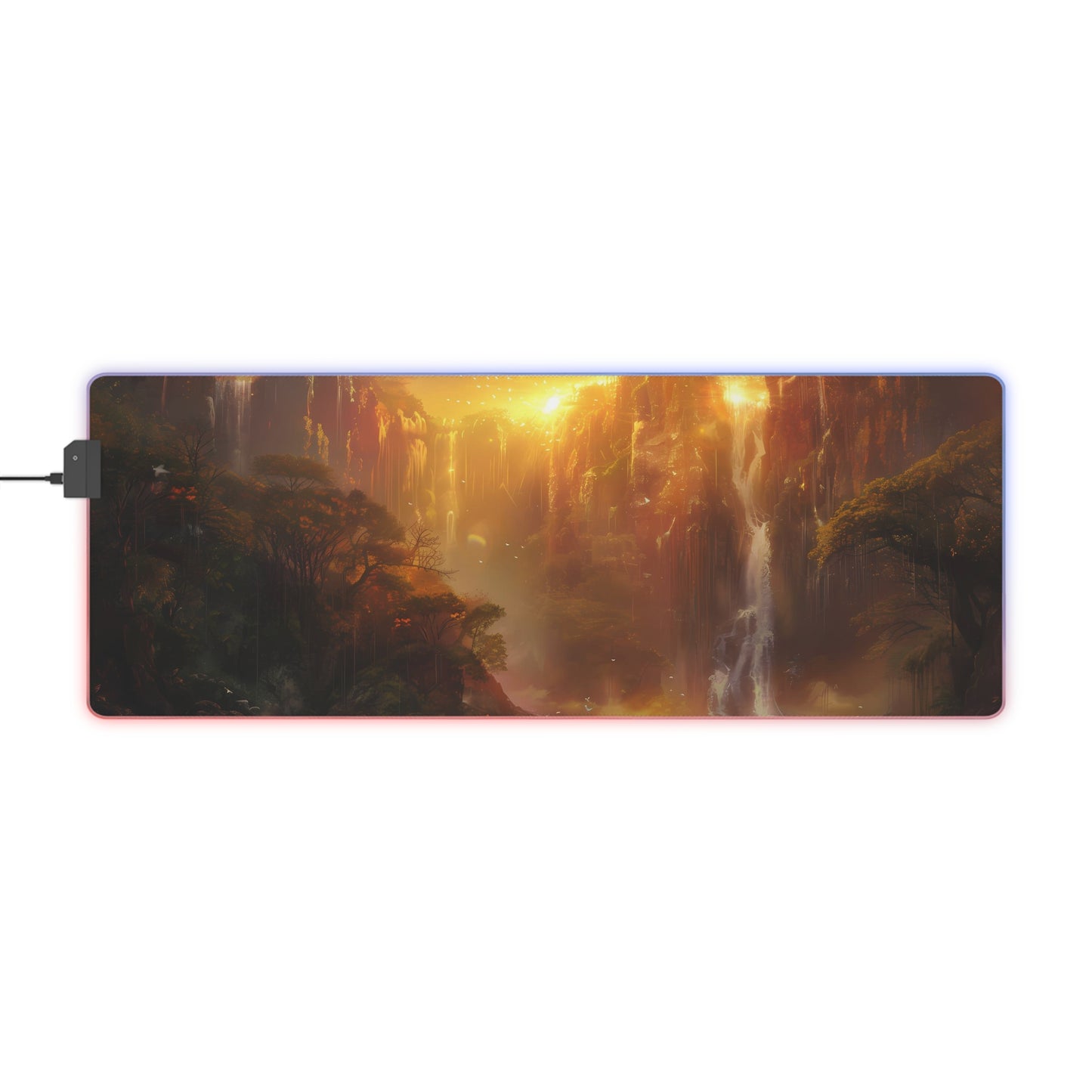 RGB Gaming Mouse Pad ( Amazing Forest With Sunset )