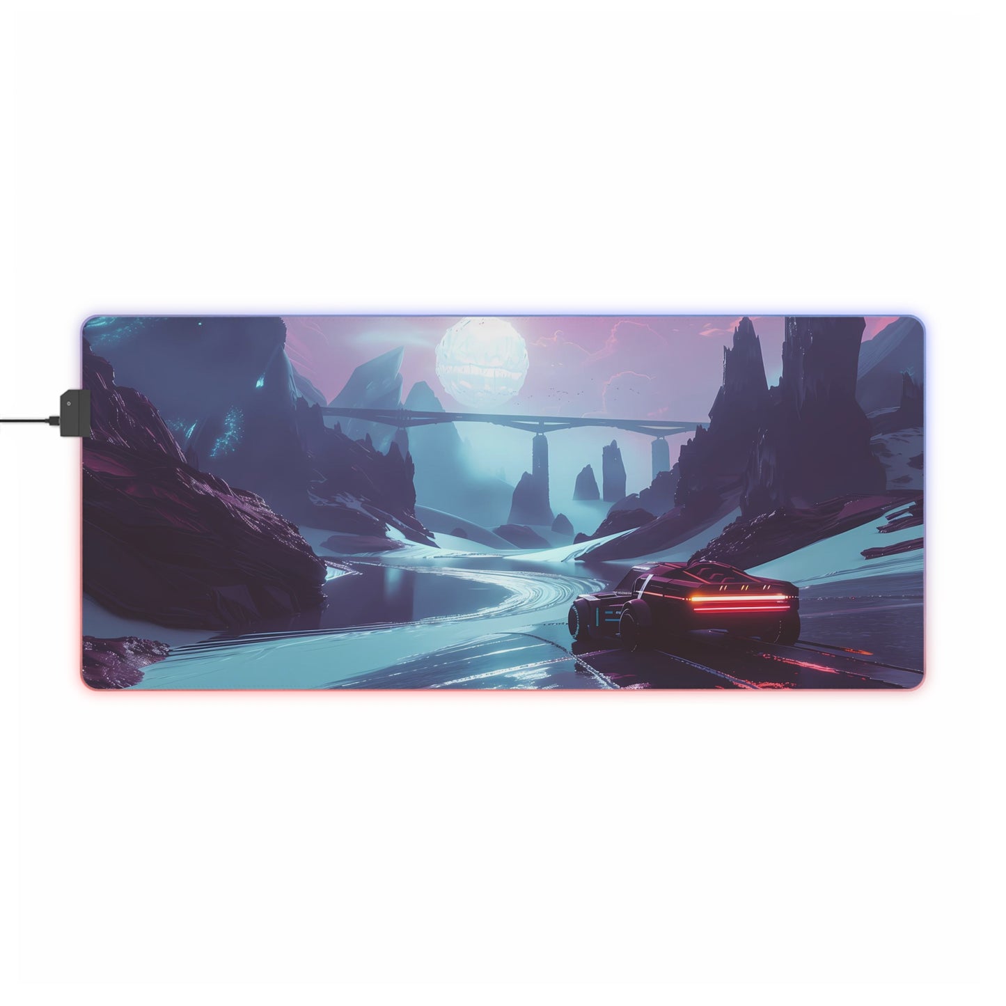 RGB Gaming Mouse Pad (Virtual World With Sci-Fi Car)